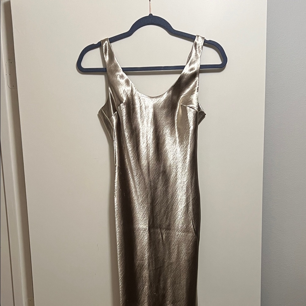 ASOS Gold Backless Satin Dress